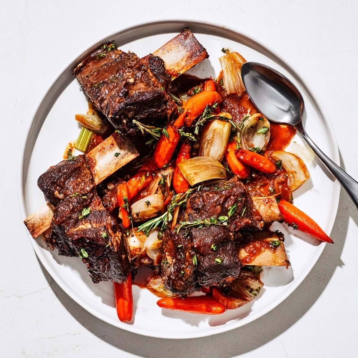 Savory Apple Cider Braised Short Ribs with soft vegetables, aroma filling the kitchen.