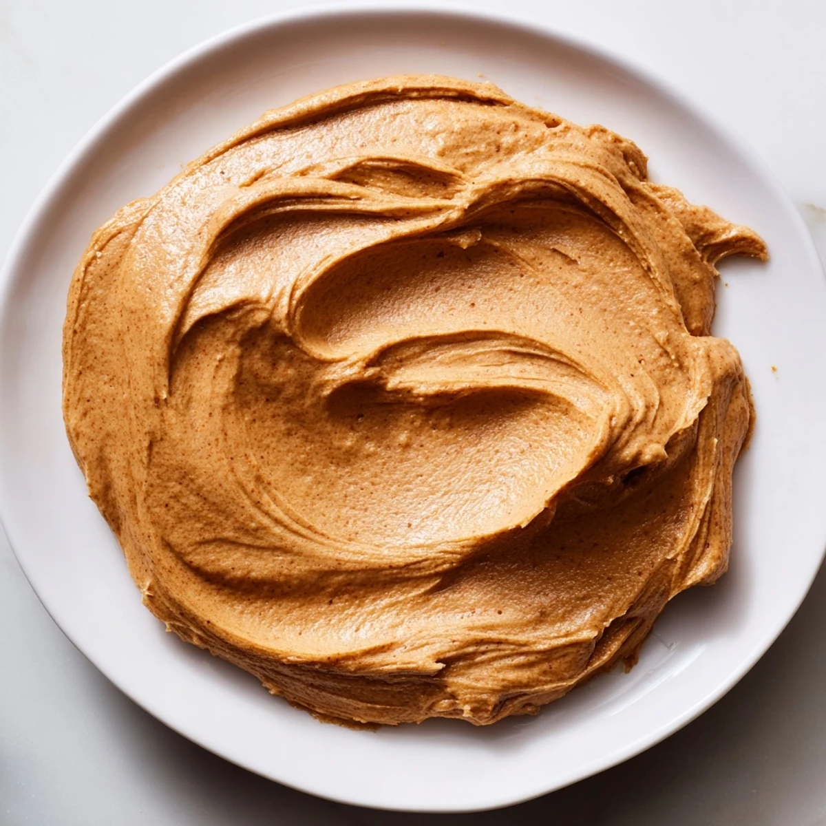 A swirl of creamy Gingerbread Frosting, richly spiced and ready to frost a festive cake.