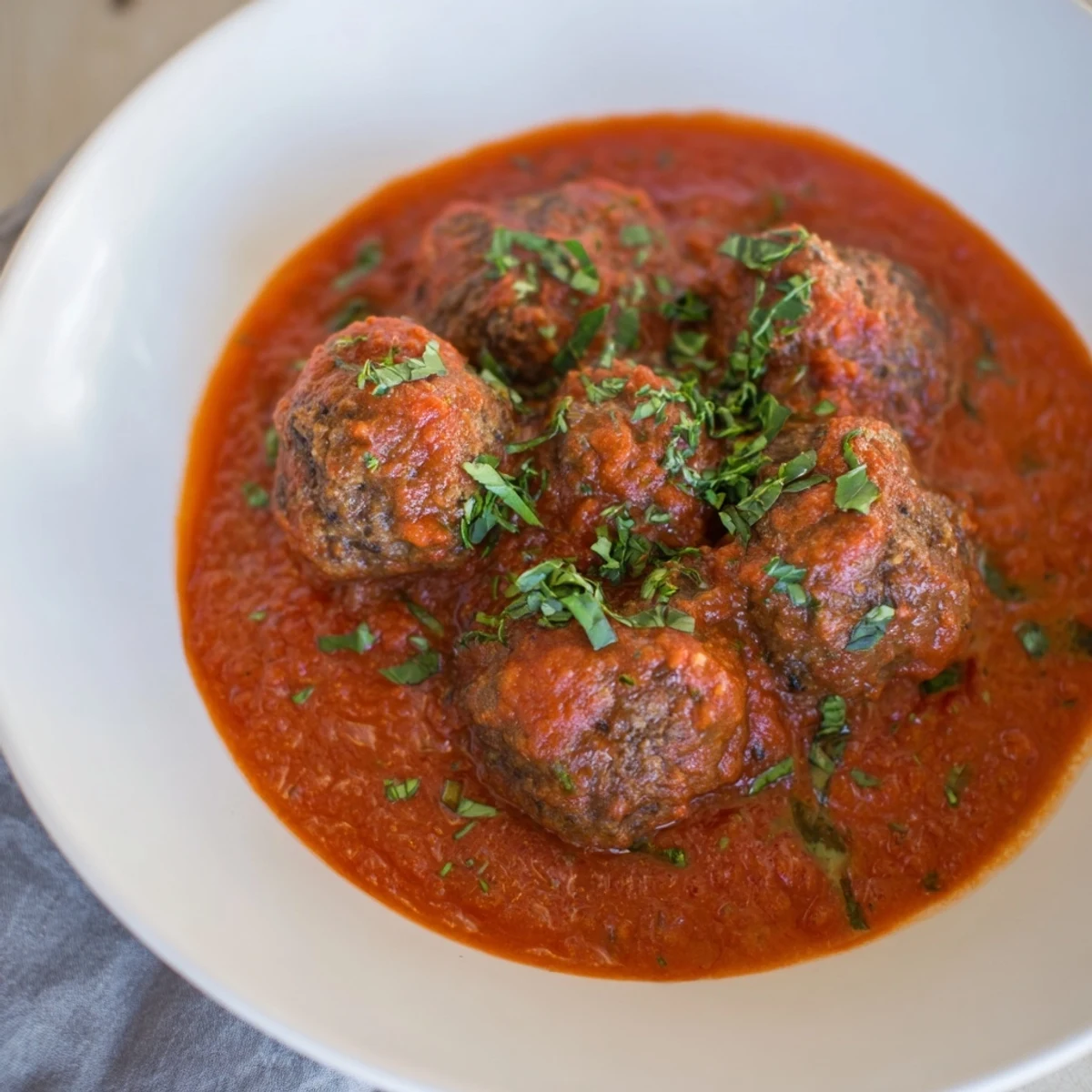 Tender Beef Meatballs Marinara
