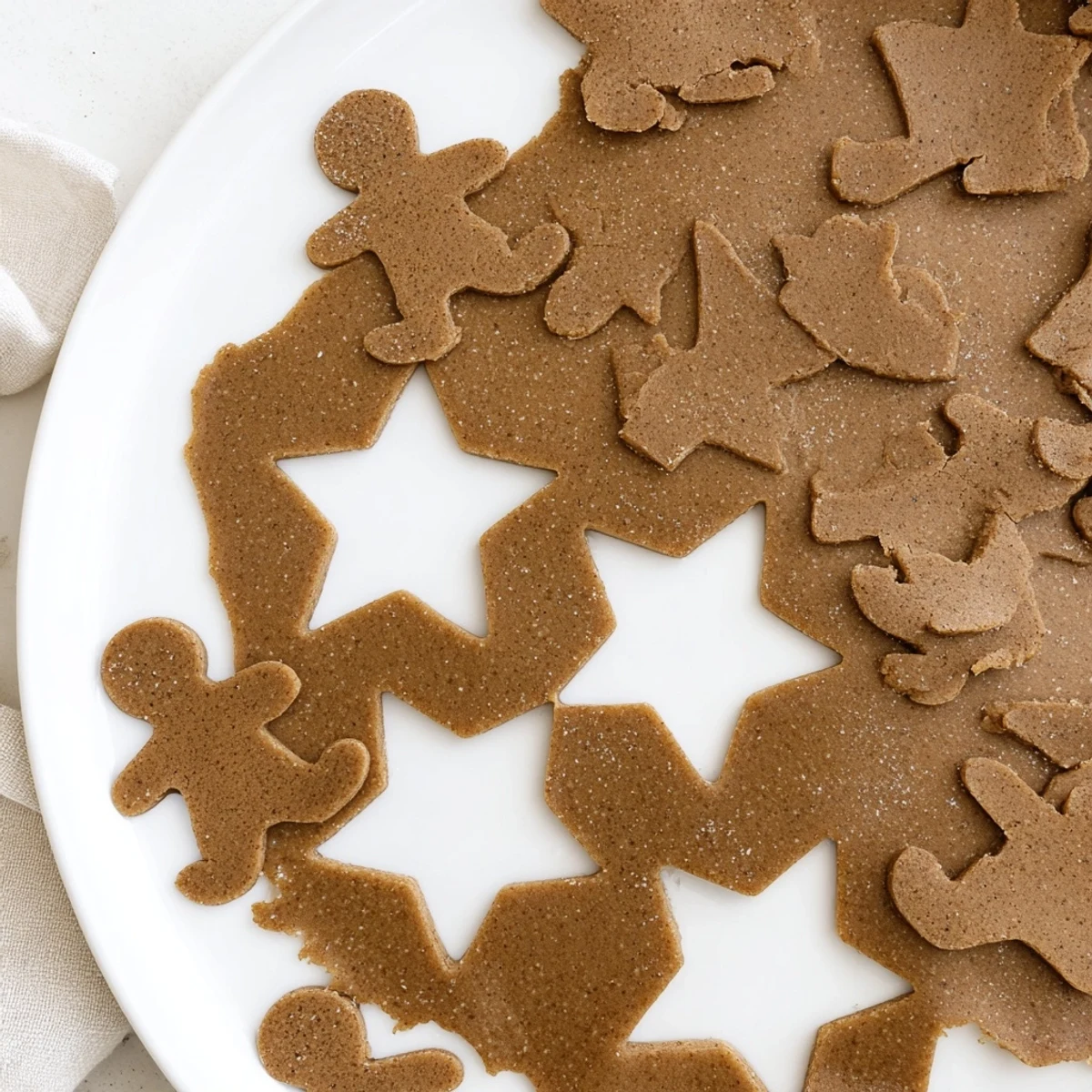The chilled gingerbread cookie dough, ready to roll out and create delicious sweet treats.