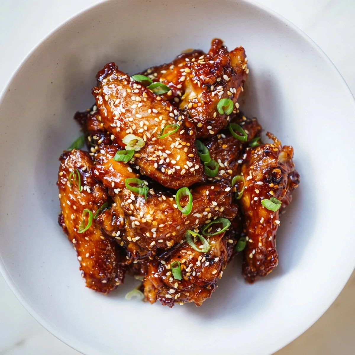 Golden brown sticky chicken wings, glistening with a savory glaze, perfect for game day snacking.