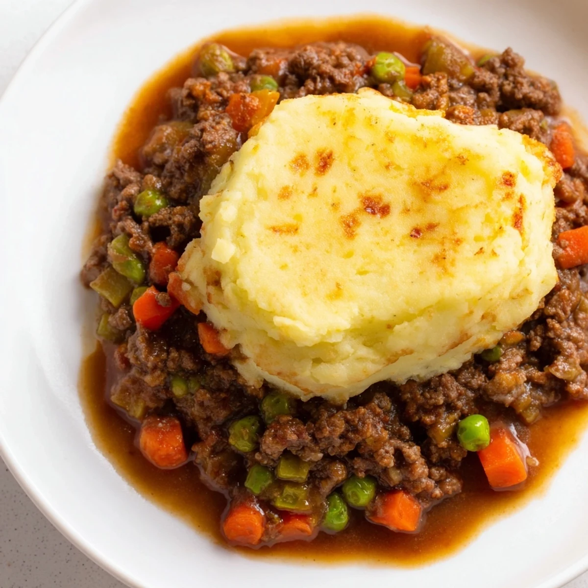 Hearty Beef Shepherd's Pie with golden cauliflower mash, perfect for a cozy dinner.