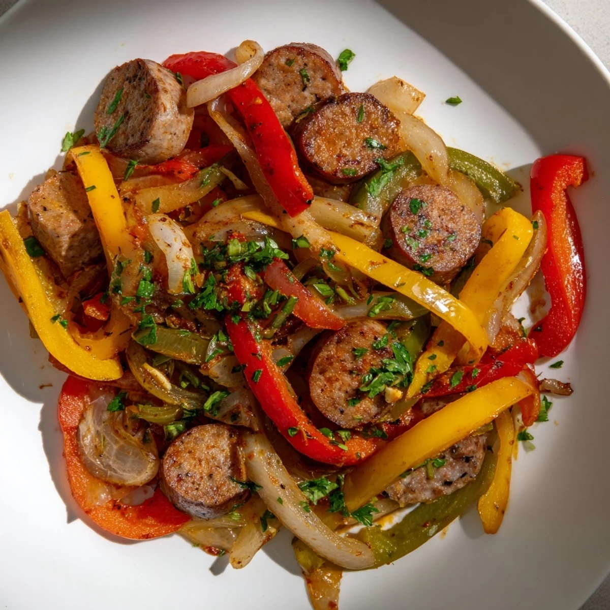 Turkey Sausage Pepper Skillet