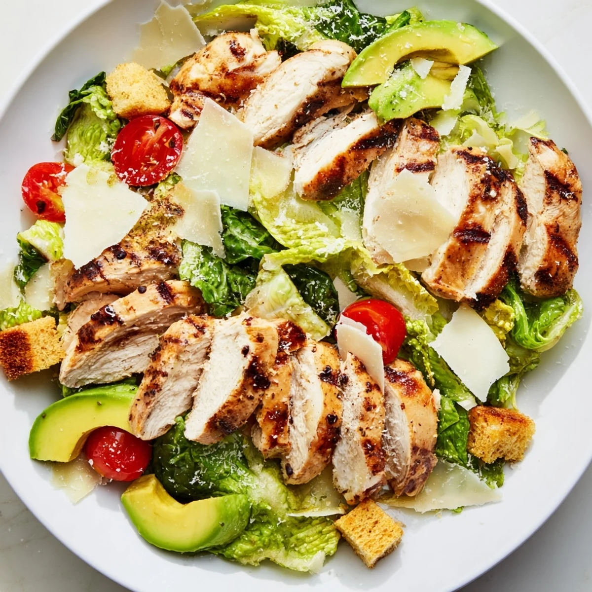 Enjoy this easy homemade Chicken Caesar Salad, a satisfying meal with grilled chicken and dressing.