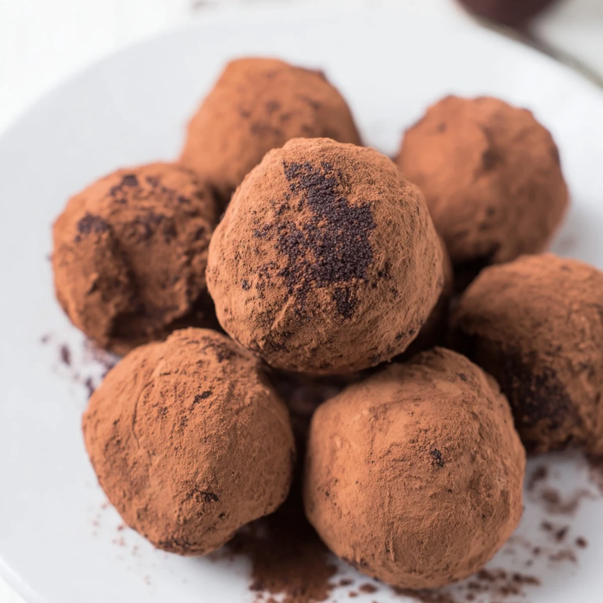 Elegant Dark Chocolate Truffles coated in cocoa powder, arranged on parchment for easy gifting or a luxurious dessert platter.