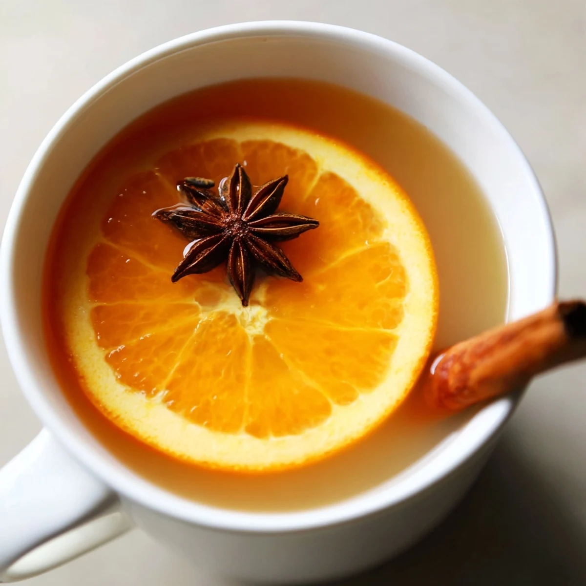 Steaming Spiced Apple Cider with Orange Slices glows in a clear glass mug, garnished with a fresh cinnamon stick.