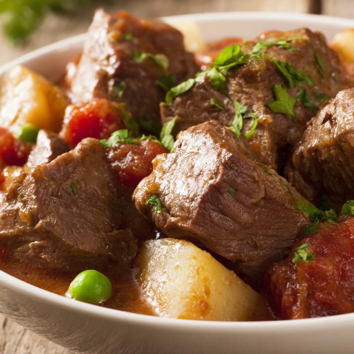 Served in a rustic bowl, the comforting Slow Cooker Meal Pot pairs perfectly with crusty bread for a satisfying family dinner.