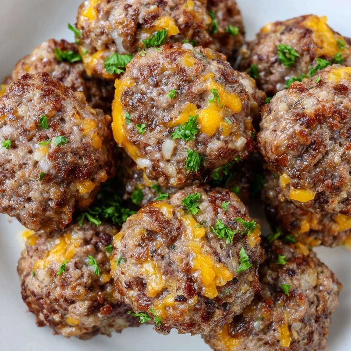 Golden-brown Beef Snack Bites fresh from the oven, seasoned with paprika and herbs on a parchment-lined tray.