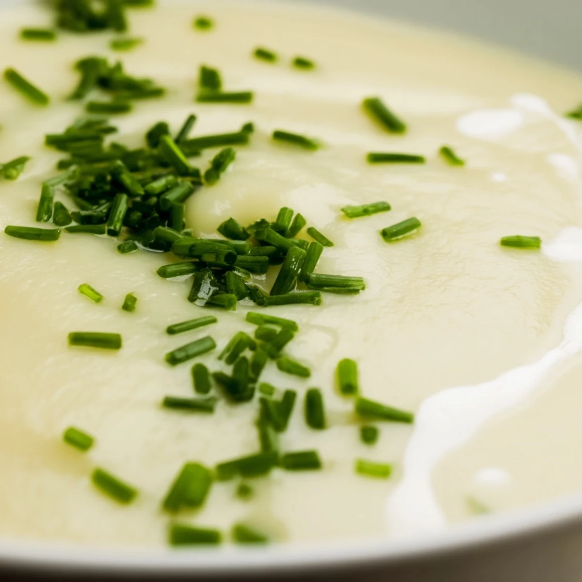 Sliced leeks and golden potatoes sautéing in butter, the base for rich Creamy Potato Leek Soup with Chives in a Dutch oven.