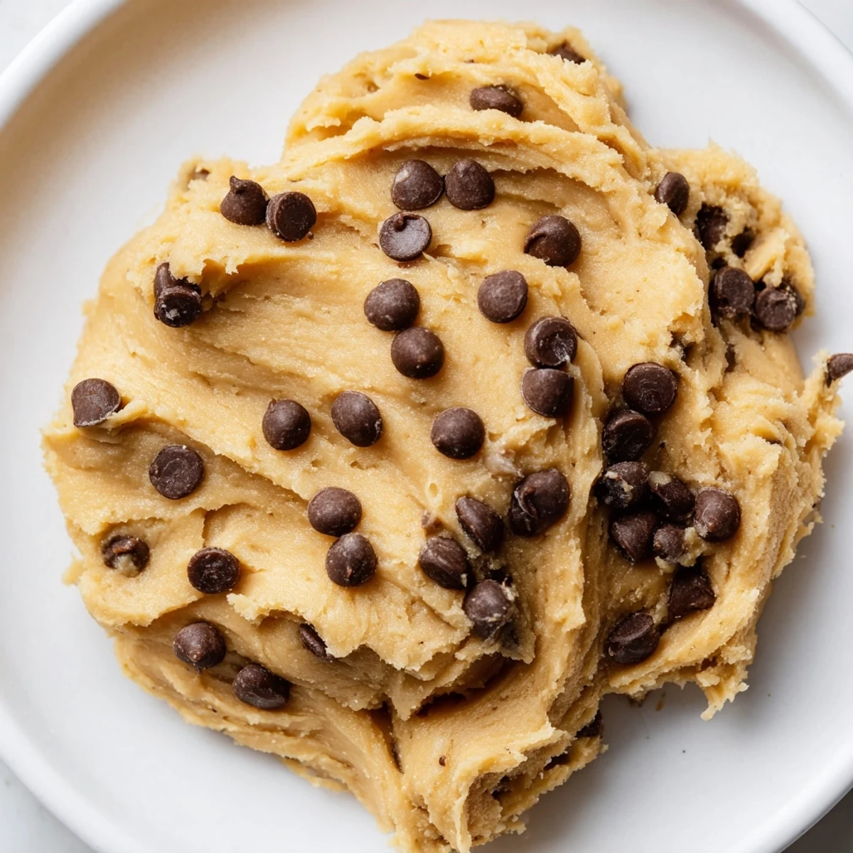 Warm melted Edible Keto Cookie Dough served in a bowl with a spoon, a cozy low-carb dessert treat.