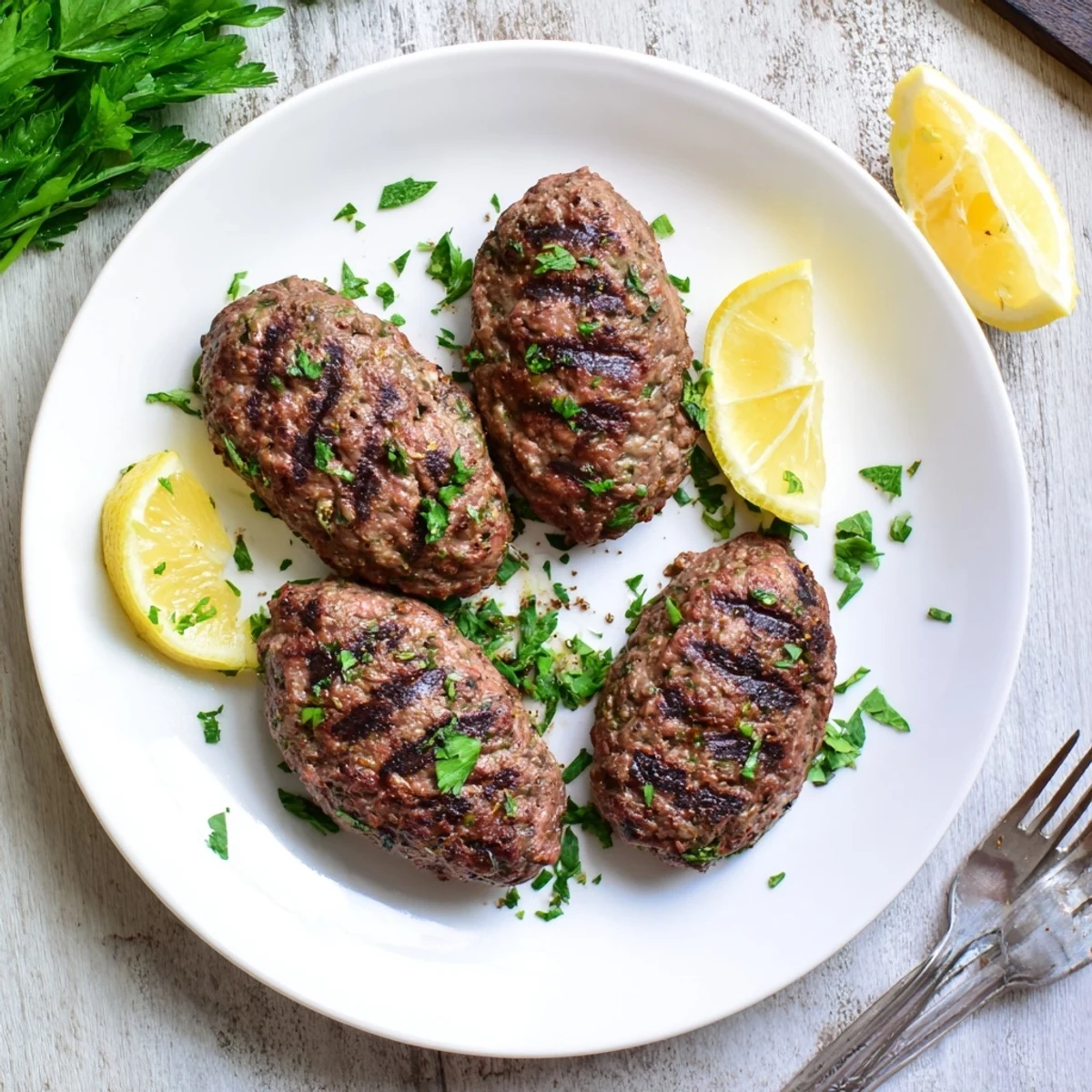 Easy homemade Lebanese kafta recipe featuring aromatic ground beef with parsley and onions