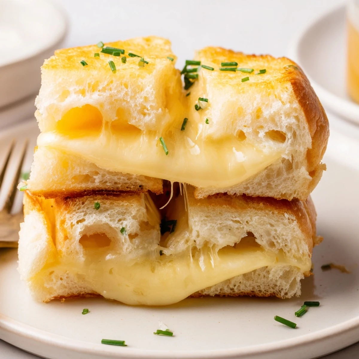 Skillet-toasted Mini Grilled Cheese Hawaiian Rolls sliced into bite-sized party-ready sandwiches.