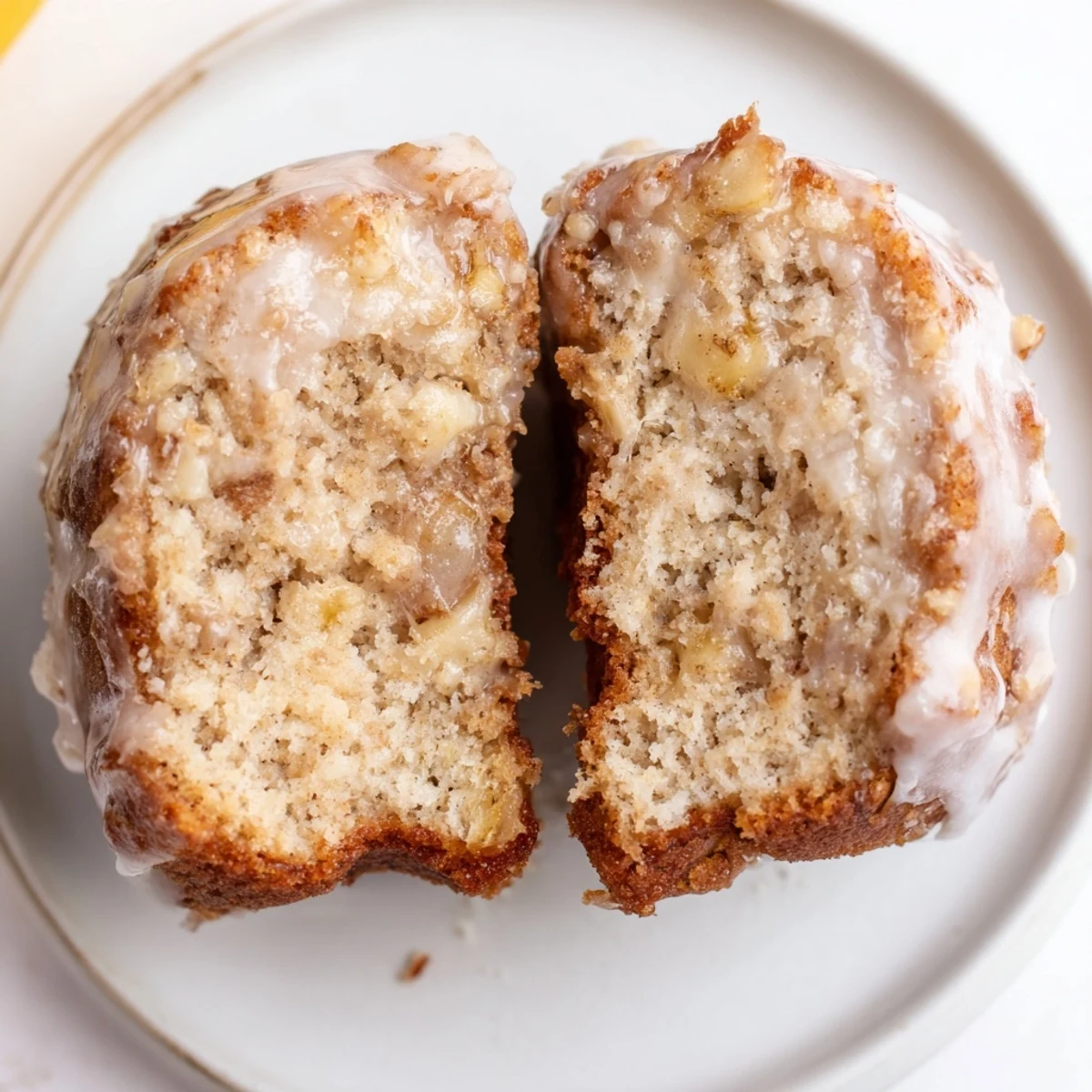 Sweet glaze pooling on Banana Donuts, light vanilla aroma and glossy sheen