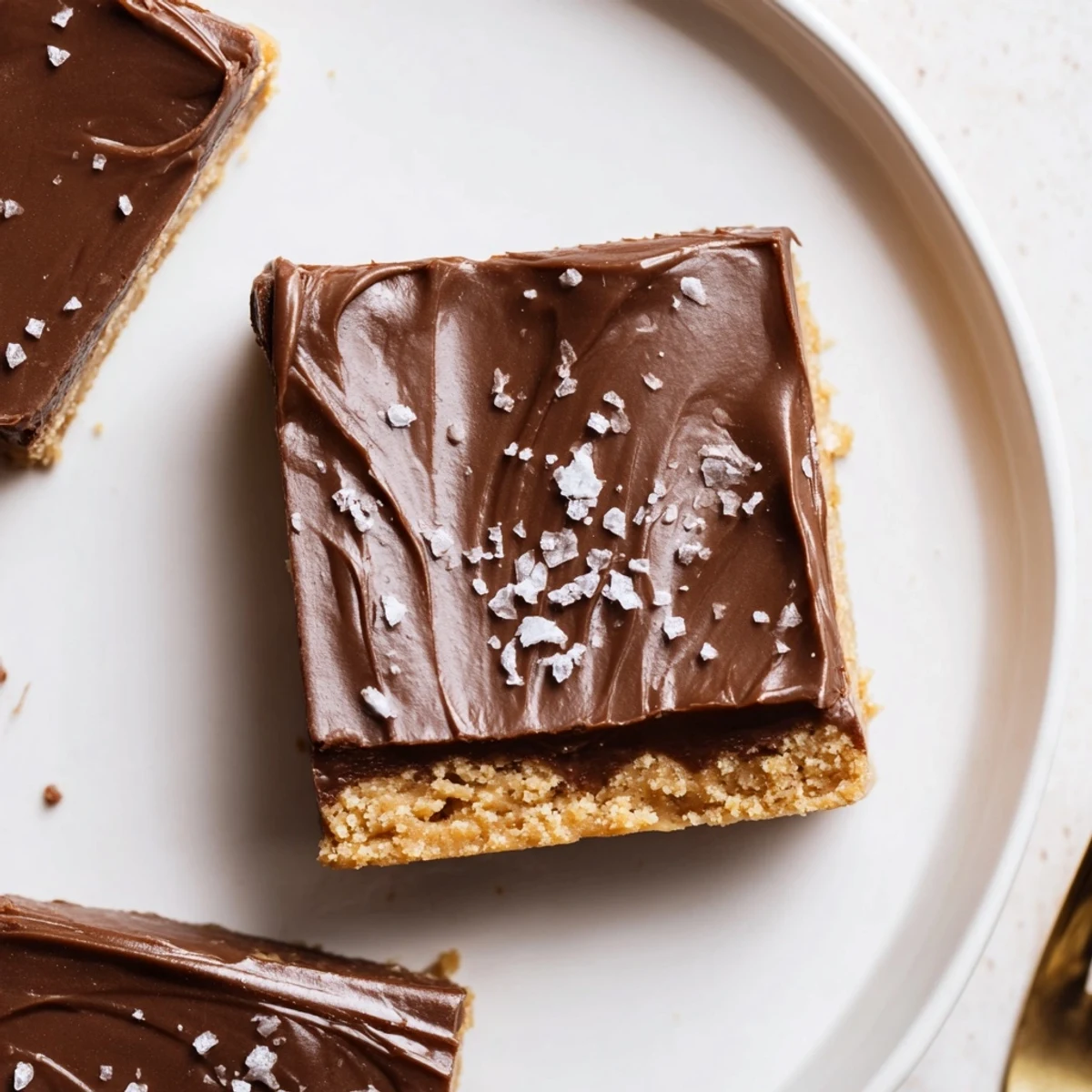 Pan of chilled No Bake Peanut Butter Bars sliced into gooey squares