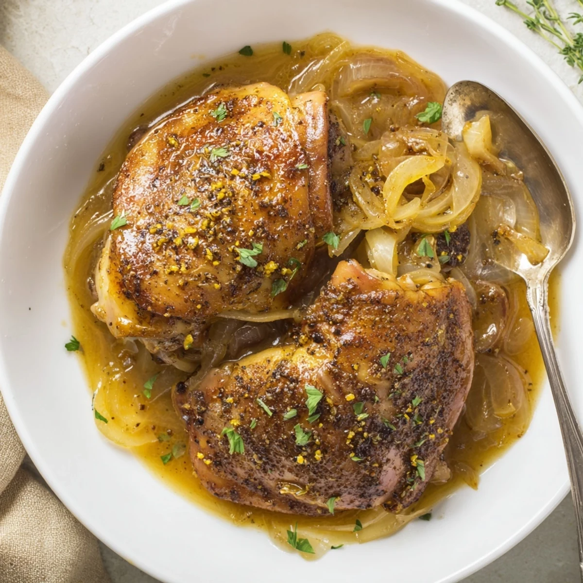 Savory Smothered Chicken Thighs
