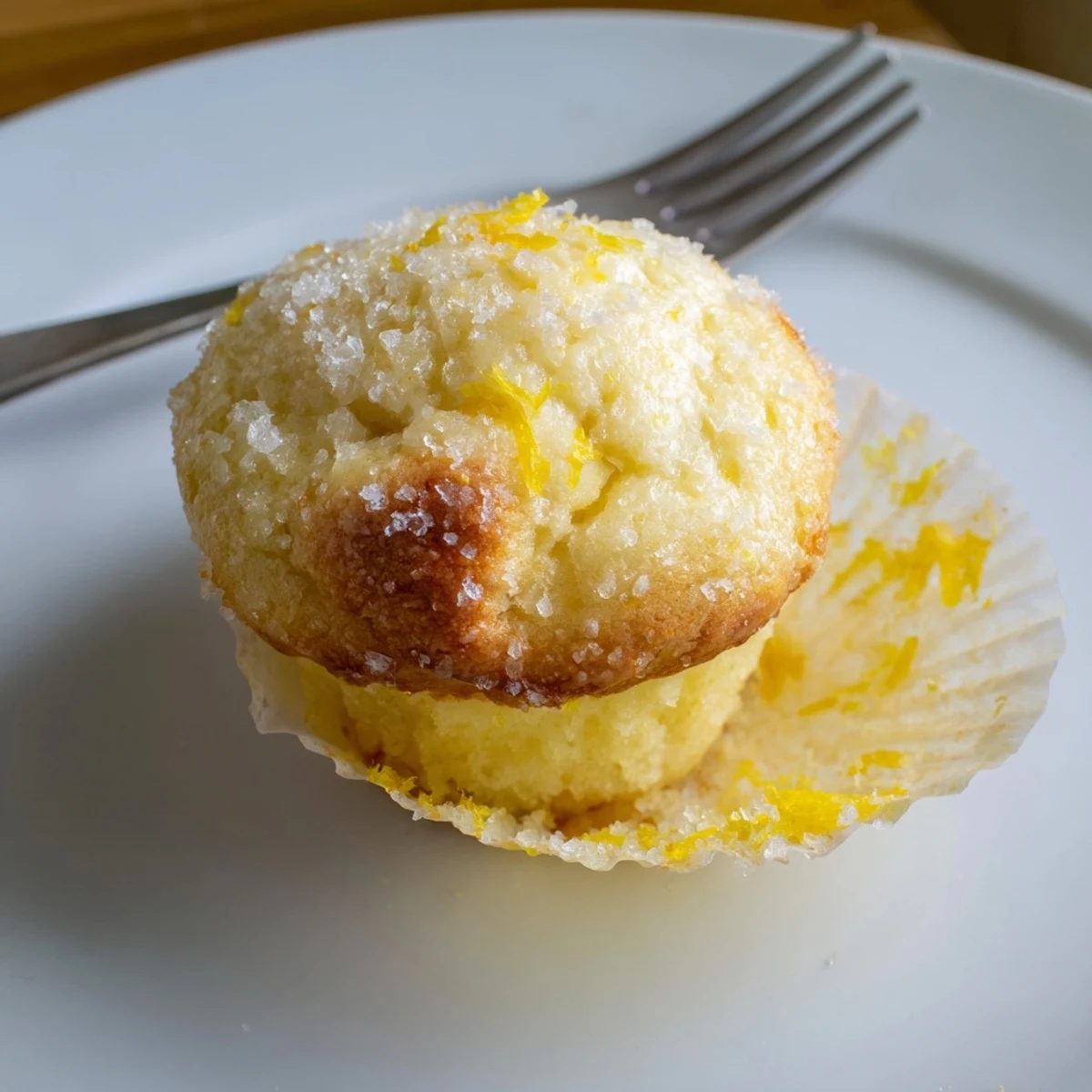 Freshly baked muffins with tangy cream cheese center and bright lemon zest topping