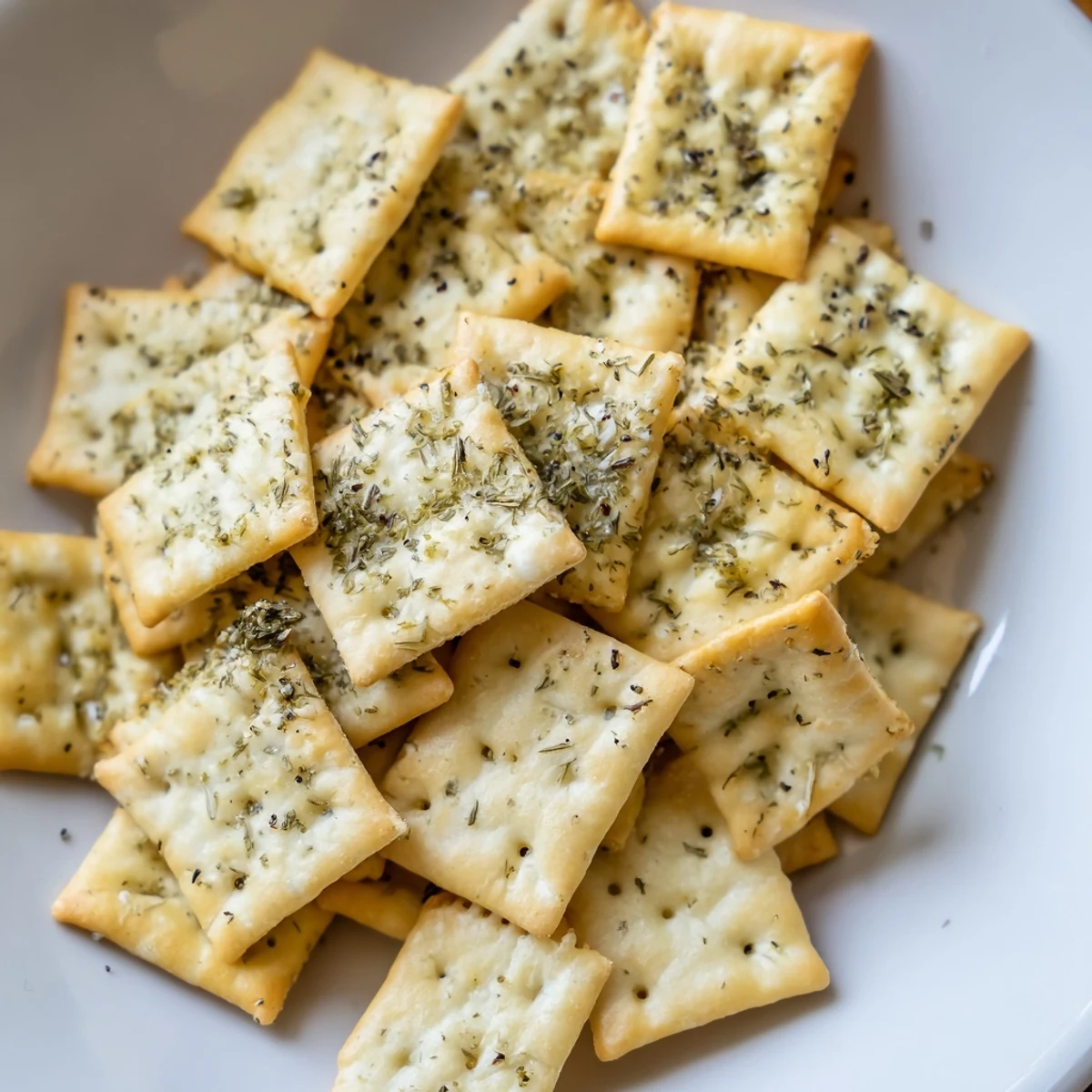Crispy Dill Pickle Saltines cooling on parchment, zesty, herby snack for gatherings  