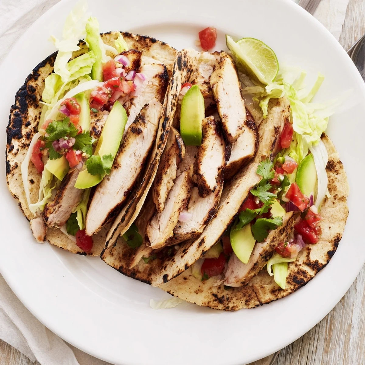 Charcoal Grilled Tacos Recipe featuring smoky grilled meat, fresh cilantro, lime wedges