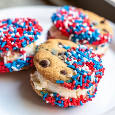 Patriotic Mini Ice Cream Sandwiches